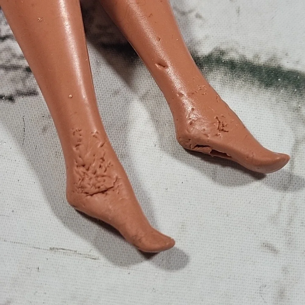 90s Kira‎ Barbie Friend Doll Black Hair Redressed Boots Necklace Mattel Flawed